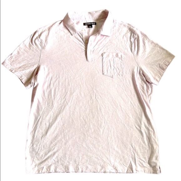 Michael Kors Men’s XL Pink Pocket SOFT Polo Shirt with 3 Buttons - Picture 1 of 7